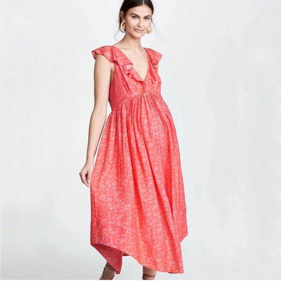 Hatch The Briana Floral Maternity Silk Midi Dress - Picture 2 of 13